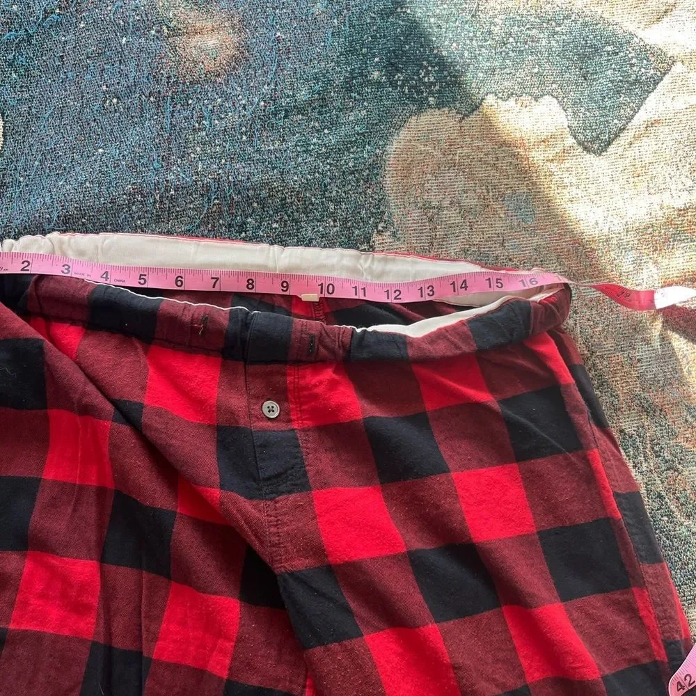 J.Crew Red Black Buffalo Plaid Flannel Pajama Pants Men’s Small Cotton Lounge